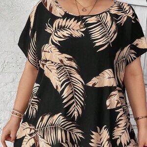 Tropical Leaf Printed Dress